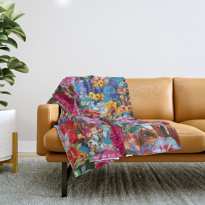 Multicolored Secret Garden Throw Blanket Gallery Image 1