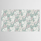 Soft meadow blooms - muted mint, dusty green, pink and beige floral pattern Tablecloth Gallery Image 2