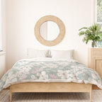 Soft meadow blooms - muted mint, dusty green, pink and beige floral pattern Duvet Cover Gallery Image 3