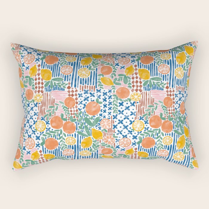 Mediterranean Fusion Citrus Rectangular Pillow Gallery Image 1