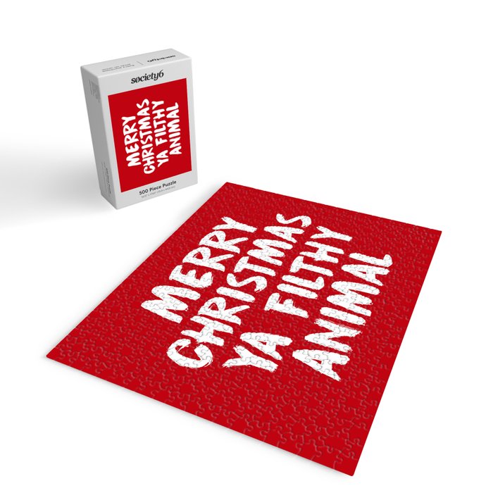 Merry Christmas Ya Filthy Animal, Funny, Saying Jigsaw Puzzle Gallery Image 2