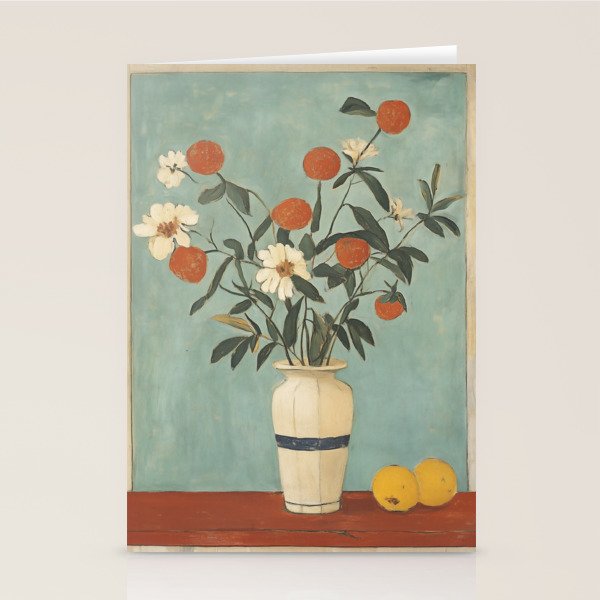 Winter Citrus and Petal Harmony Stationery Card Gallery Image 2
