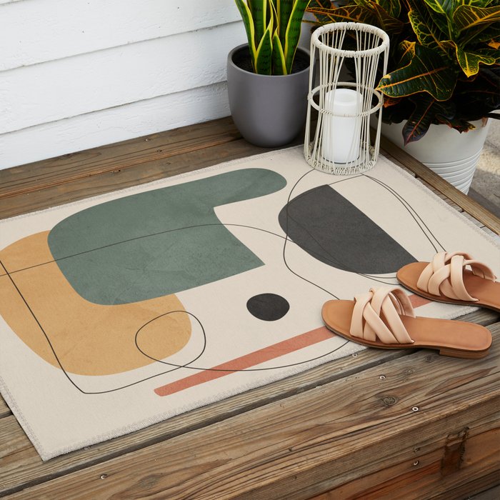 Abstract Minimal Shapes 25 Outdoor Rug Gallery Image 2