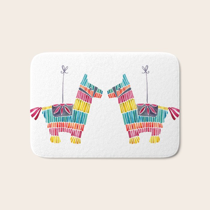 Mexican Donkey PinÌata â CMYK Palette Bath Mat Gallery Image 1