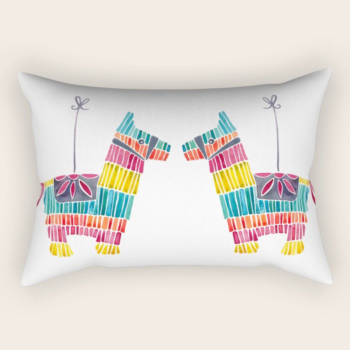 Mexican Donkey PinÌata â CMYK Palette Rectangular Pillow Gallery Image 1