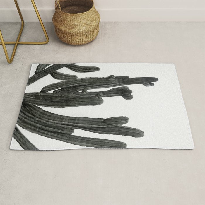 Black and White Cactus Rug Gallery Image 1