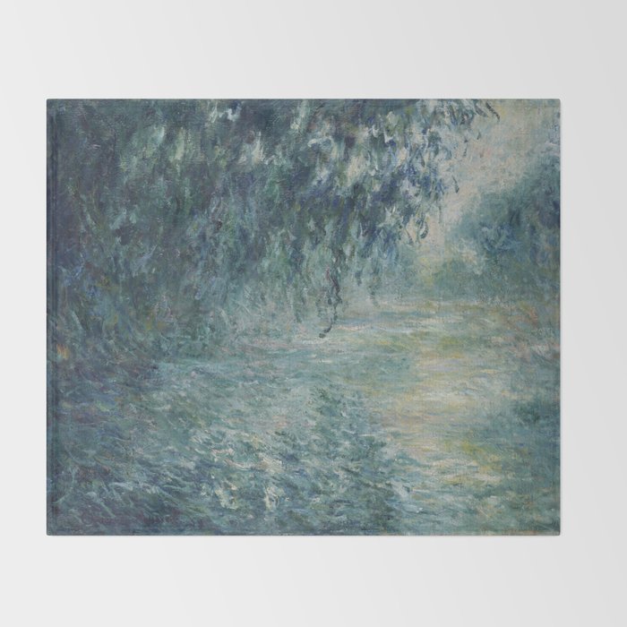 Morning on the Seine, Claude Monet Throw Blanket Gallery Image 2