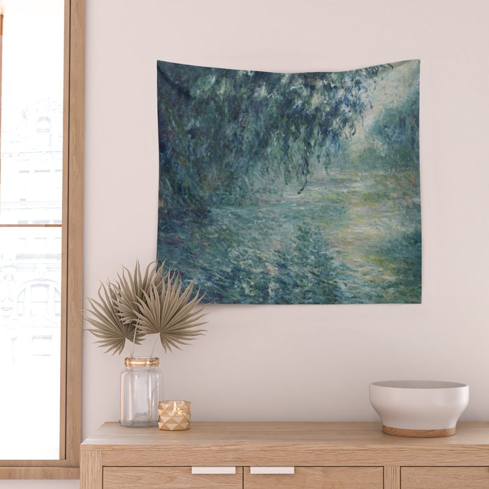 Morning on the Seine, Claude Monet Wall Tapestry Gallery Image 2