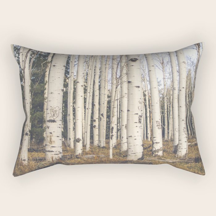 Trees of Reason - Birch Forest Rectangular Pillow Gallery Image 2