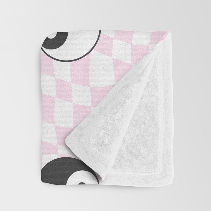 Yin yang checkered pattern Throw Blanket Gallery Image 3