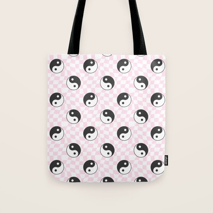 Yin yang checkered pattern Tote Bag Gallery Image 1