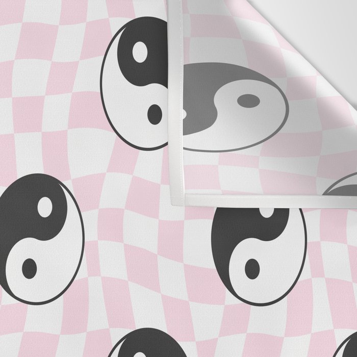 Yin yang checkered pattern Wall Tapestry Gallery Image 3