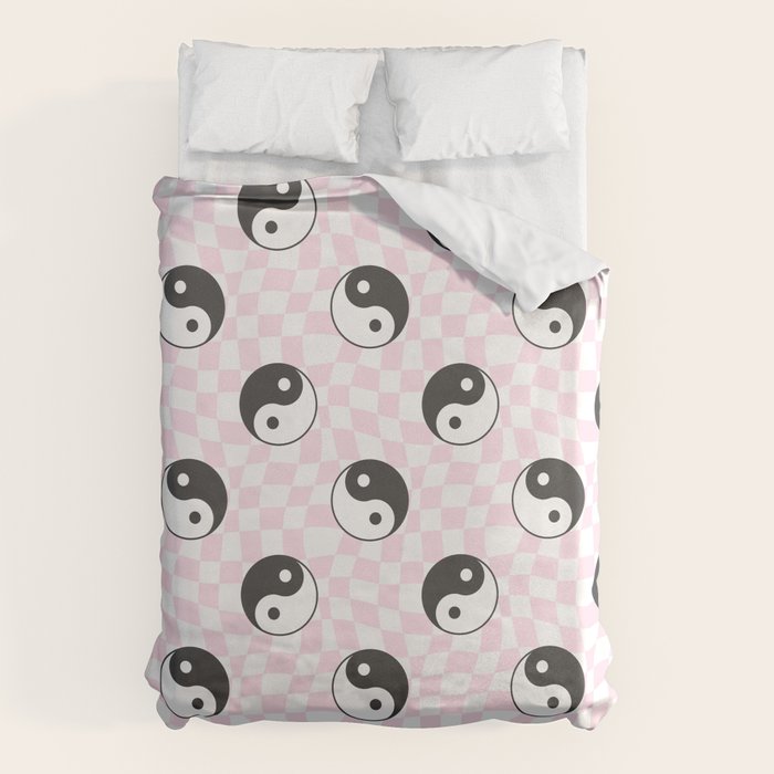 Yin yang checkered pattern Duvet Cover Gallery Image 6