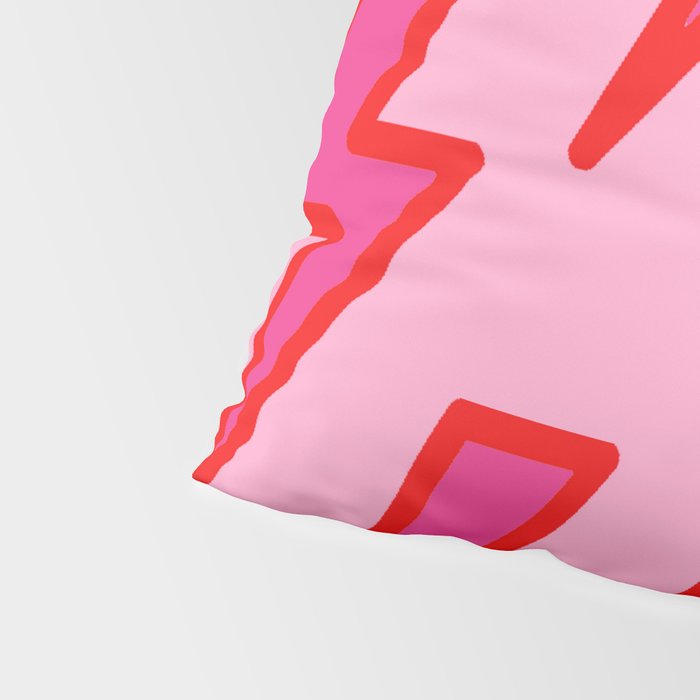 Pink and Red Y2k Lightning Bolt Wallpaper - Preppy Aesthetic Pillow Sham Gallery Image 4