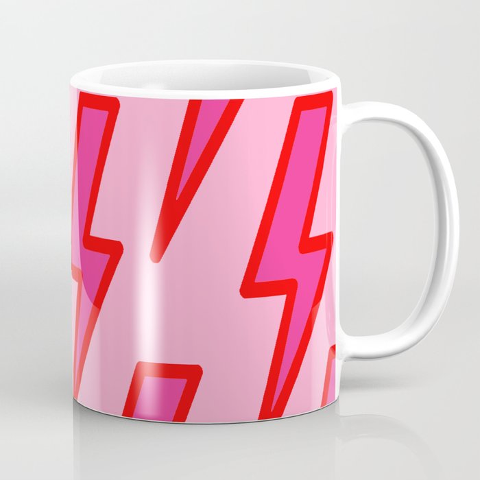 Pink and Red Y2k Lightning Bolt Wallpaper - Preppy Aesthetic Coffee Mug Gallery Image 1