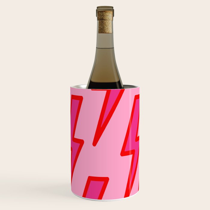 Pink and Red Y2k Lightning Bolt Wallpaper - Preppy Aesthetic Wine Chiller Gallery Image 3