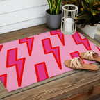 Pink and Red Y2k Lightning Bolt Wallpaper - Preppy Aesthetic Outdoor Rug Gallery Image 2