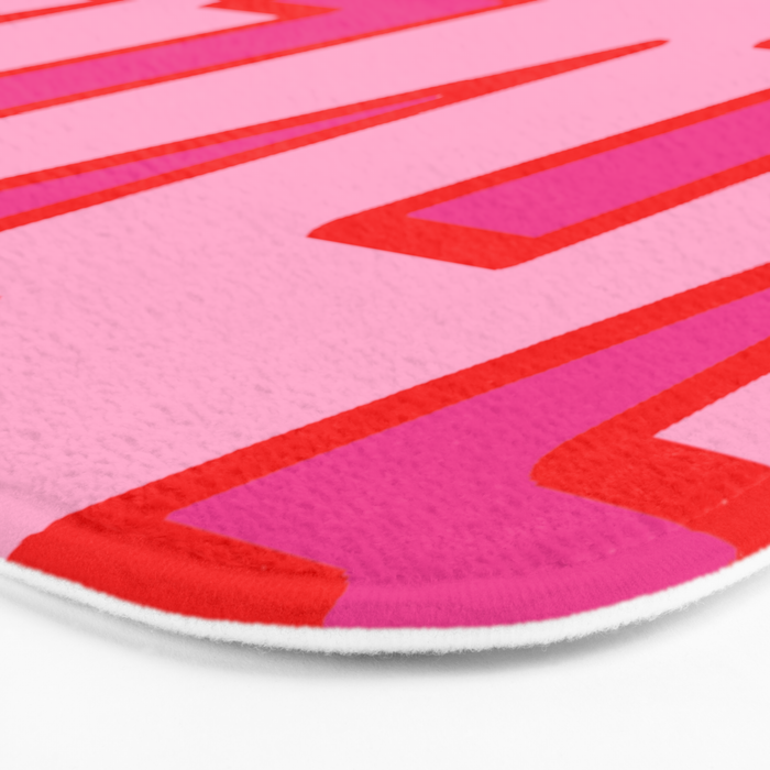 Pink and Red Y2k Lightning Bolt Wallpaper - Preppy Aesthetic Bath Mat Gallery Image 3