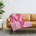 Pink and Red Y2k Lightning Bolt Wallpaper - Preppy Aesthetic Throw Blanket Gallery Image 1