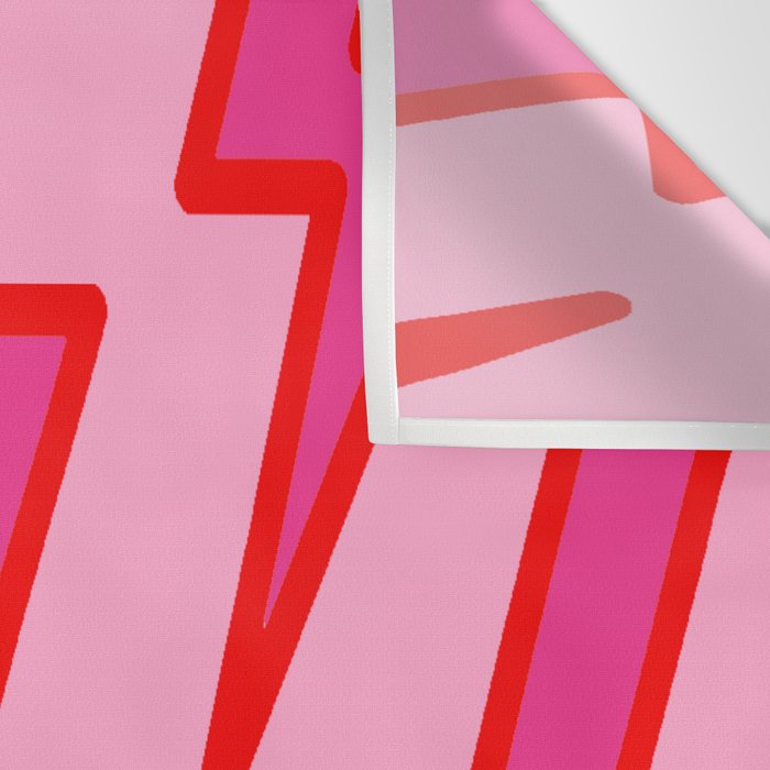 Pink and Red Y2k Lightning Bolt Wallpaper - Preppy Aesthetic Wall Tapestry Gallery Image 3