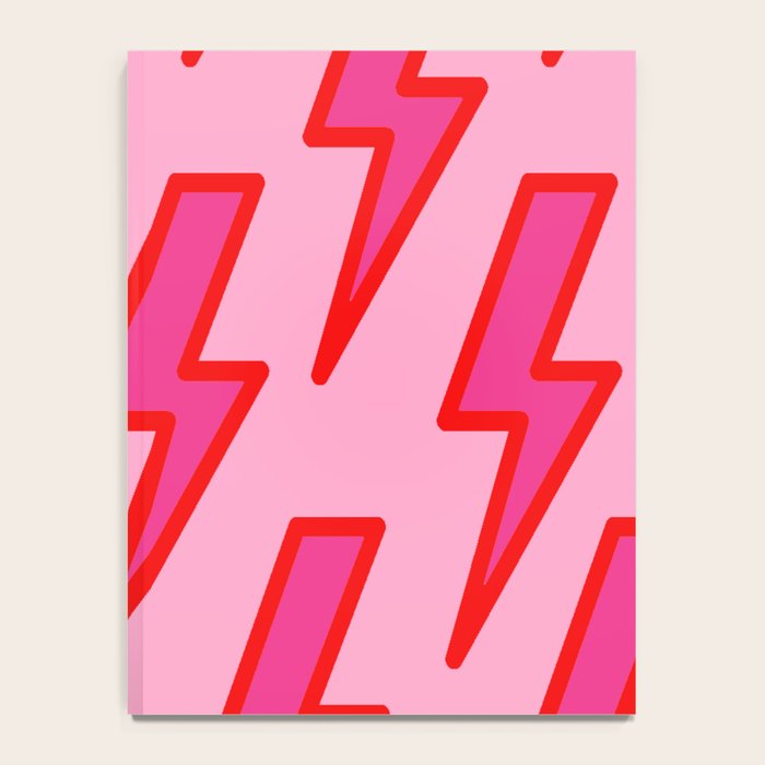 Pink and Red Y2k Lightning Bolt Wallpaper - Preppy Aesthetic Notebook Gallery Image 4