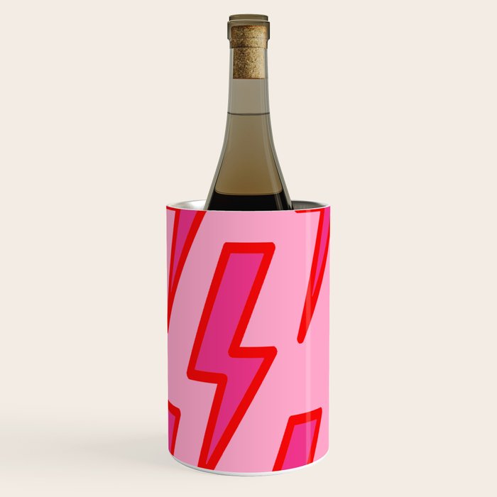 Pink and Red Y2k Lightning Bolt Wallpaper - Preppy Aesthetic Wine Chiller Gallery Image 2
