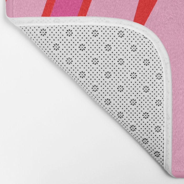 Pink and Red Y2k Lightning Bolt Wallpaper - Preppy Aesthetic Bath Mat Gallery Image 2