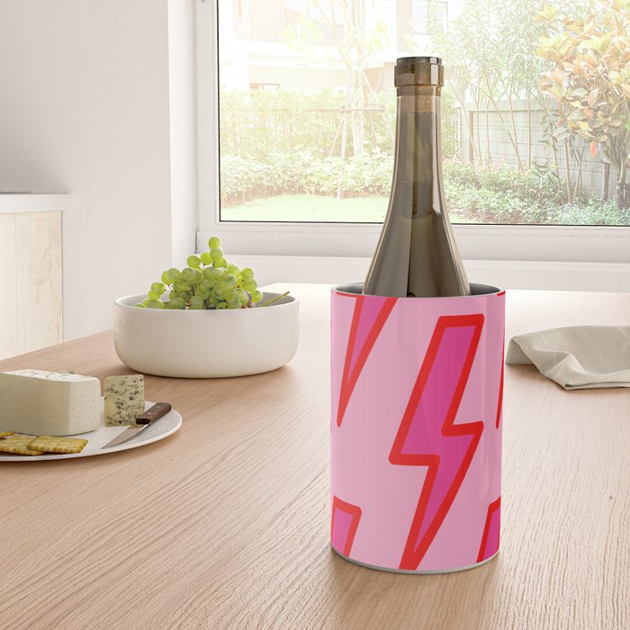 Pink and Red Y2k Lightning Bolt Wallpaper - Preppy Aesthetic Wine Chiller Gallery Image 4