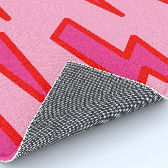 Pink and Red Y2k Lightning Bolt Wallpaper - Preppy Aesthetic Rug Gallery Image 4