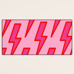 Pink and Red Y2k Lightning Bolt Wallpaper - Preppy Aesthetic Desk Mat Gallery Image 3