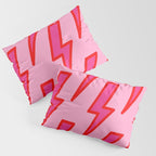 Pink and Red Y2k Lightning Bolt Wallpaper - Preppy Aesthetic Pillow Sham Gallery Image 3