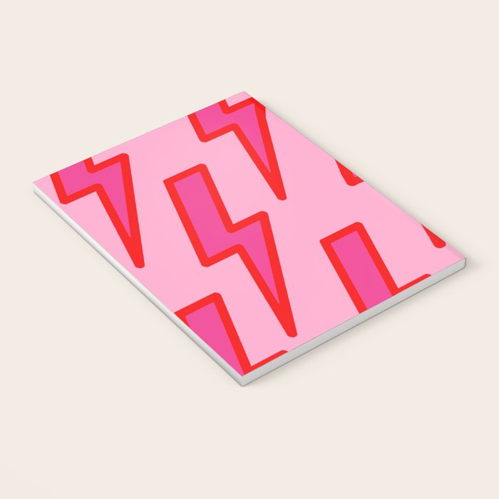 Pink and Red Y2k Lightning Bolt Wallpaper - Preppy Aesthetic Notebook Gallery Image 3