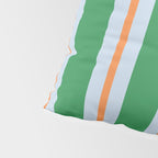 Bold Stripe Pattern in Green, Baby Blue, and Orange Pillow Sham Gallery Image 4