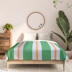 Bold Stripe Pattern in Green, Baby Blue, and Orange Comforter Gallery Image 3