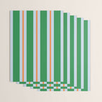 Bold Stripe Pattern in Green, Baby Blue, and Orange Wrapping Paper Gallery Image 3