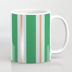 Bold Stripe Pattern in Green, Baby Blue, and Orange Coffee Mug Gallery Image 1