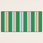 Bold Stripe Pattern in Green, Baby Blue, and Orange Desk Mat Gallery Image 3