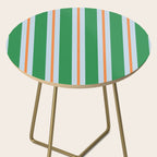 Bold Stripe Pattern in Green, Baby Blue, and Orange Side Table Gallery Image 2
