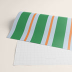 Bold Stripe Pattern in Green, Baby Blue, and Orange Wrapping Paper Gallery Image 2