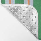 Bold Stripe Pattern in Green, Baby Blue, and Orange Bath Mat Gallery Image 2