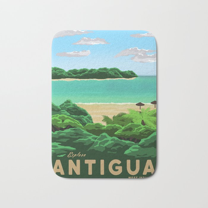 Travel Poster - antigua Bath Mat Gallery Image 1