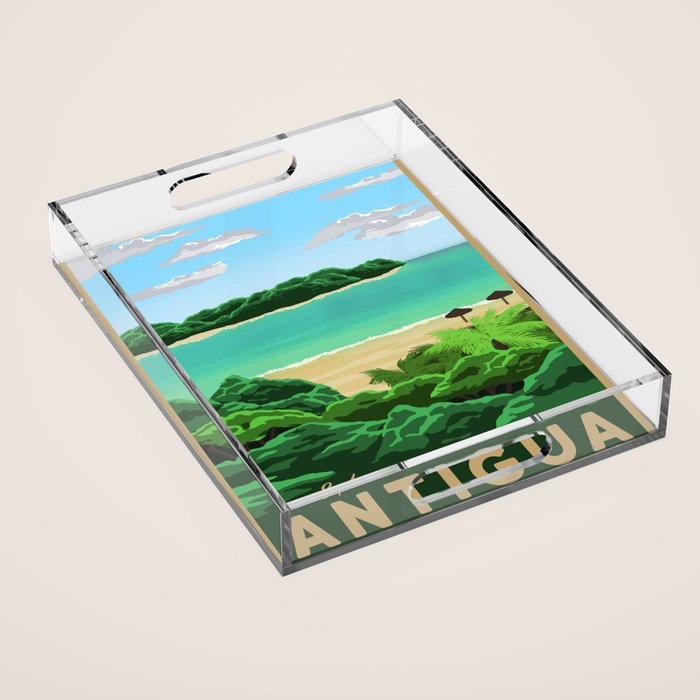 Travel Poster - antigua Acrylic Tray Gallery Image 1
