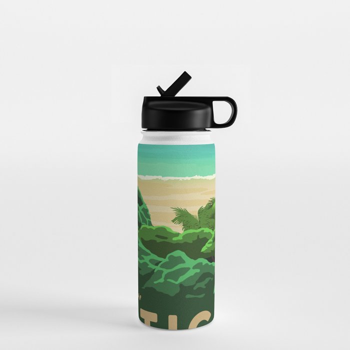 Travel Poster - antigua Water Bottle