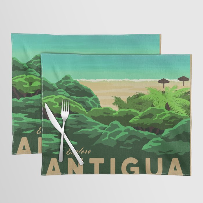 Travel Poster - antigua Placemat Gallery Image 1