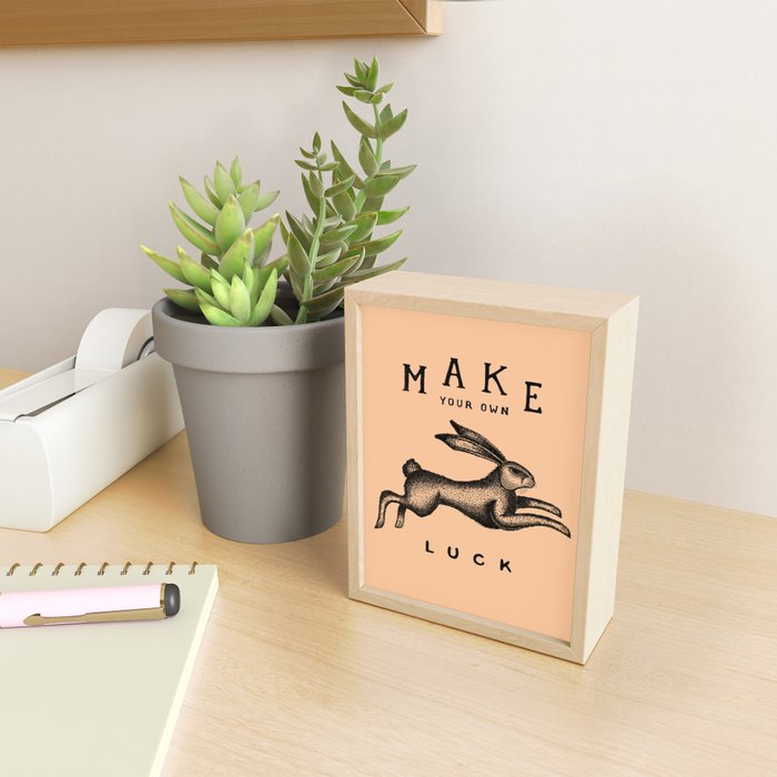 MAKE YOUR OWN LUCK (Coral) Mini Art Print Gallery Image 2