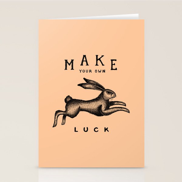 MAKE YOUR OWN LUCK (Coral) Stationery Card Gallery Image 2
