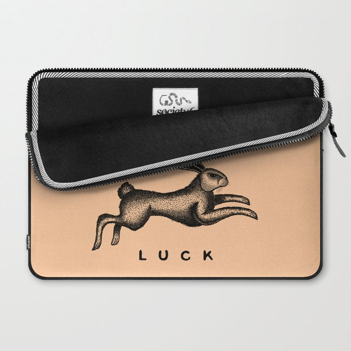 MAKE YOUR OWN LUCK (Coral) Laptop Sleeve Gallery Image 2