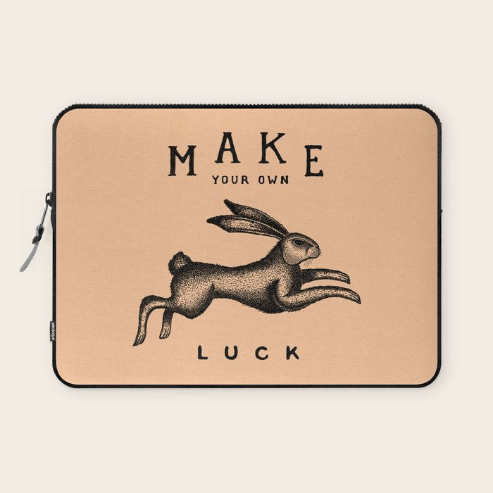 MAKE YOUR OWN LUCK (Coral) Laptop Sleeve Gallery Image 1