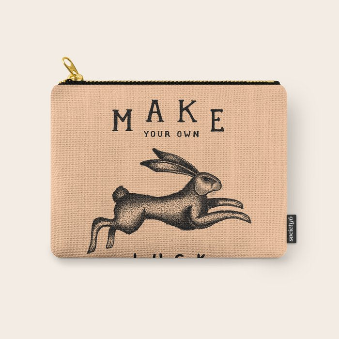 MAKE YOUR OWN LUCK (Coral) Carry All Pouch Gallery Image 1