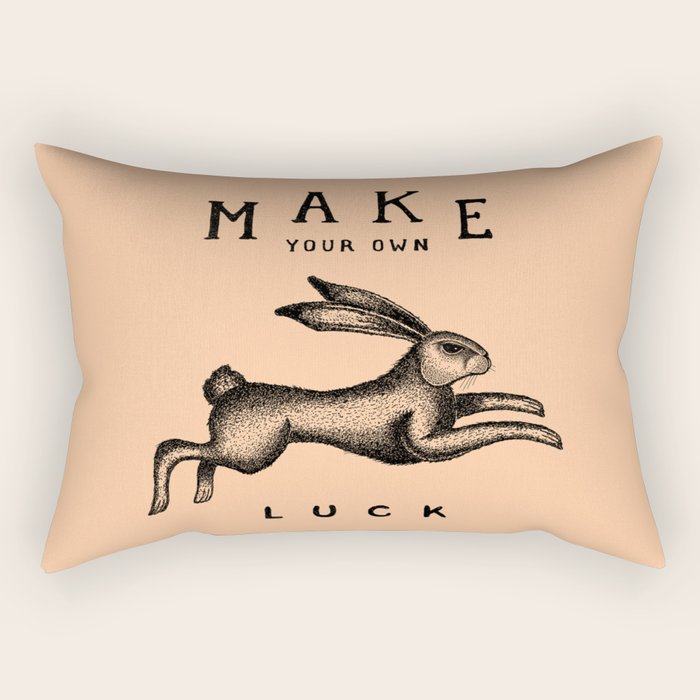 MAKE YOUR OWN LUCK (Coral) Rectangular Pillow Gallery Image 1
